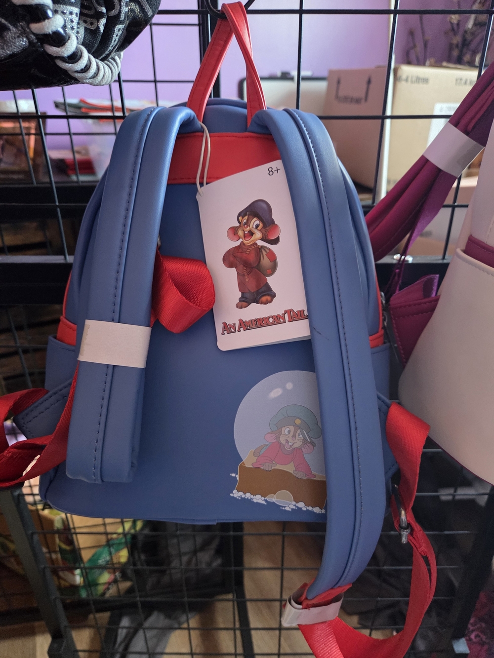 Loungefly American Tale Blue, Yellow & Red Disney Fifel Mini Backpack - Picture 2 of 2